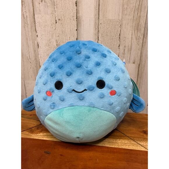 NWT Squishmallows Refalo The Blue Fish Plush Toy Medium 8" Washable - Picture 1 of 5